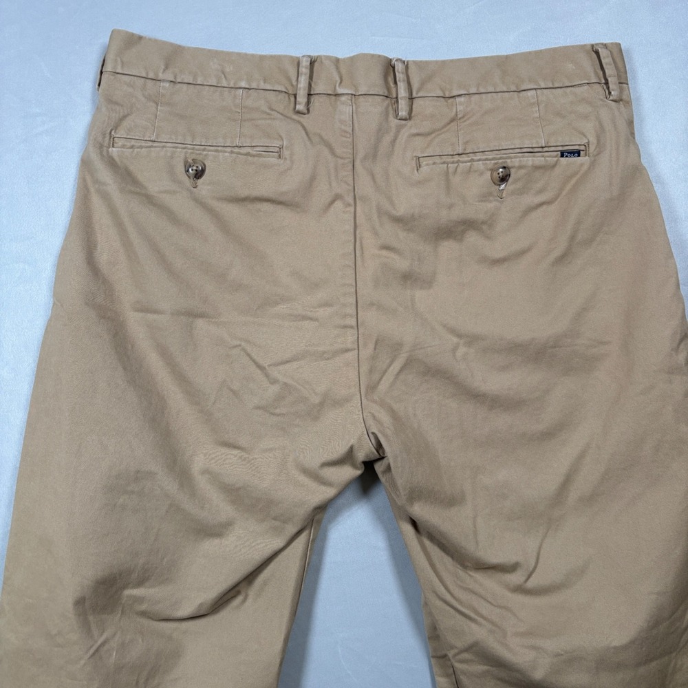 Polo Ralph Lauren Chino Pants Men 34x30 Tan Stretch Straight Fit Khakis - Picture 5 of 11